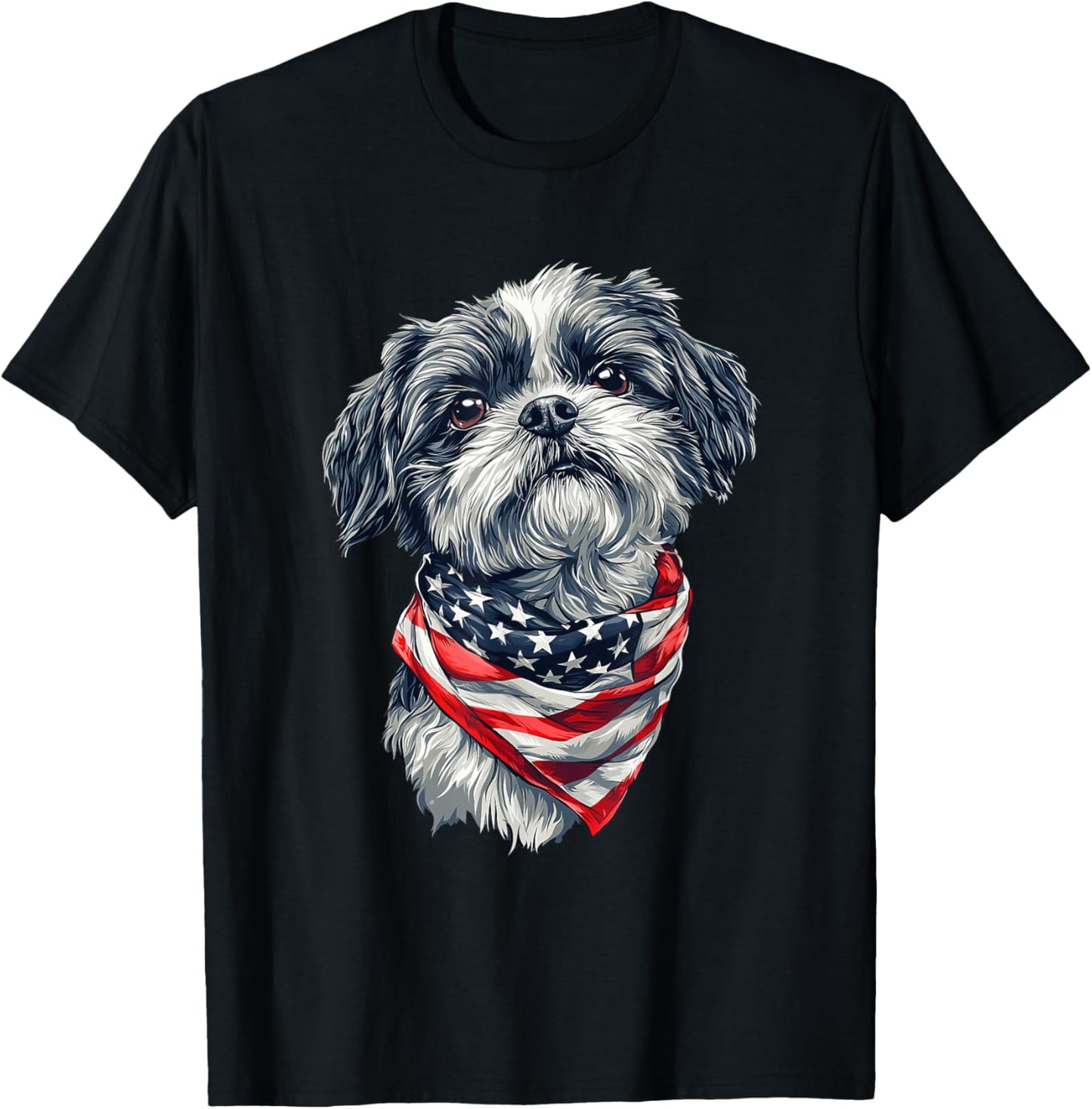 Shih Tzu American Flag T-Shirt