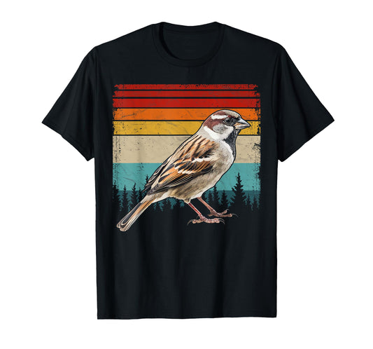 Sparrow Vintage Distressed Retro Style Cool Sparrow Bird T-Shirt