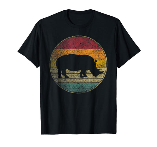 Rhino Rhinoceros Vintage Distressed Retro Style 70s 80s T-Shirt