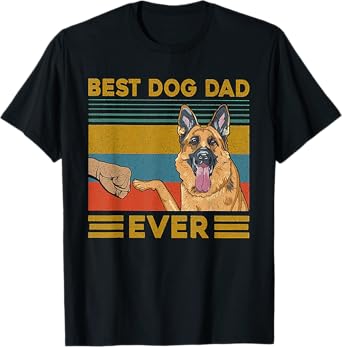 Best Dog Dad Ever German Shepherd Retro Vintage T-Shirt
