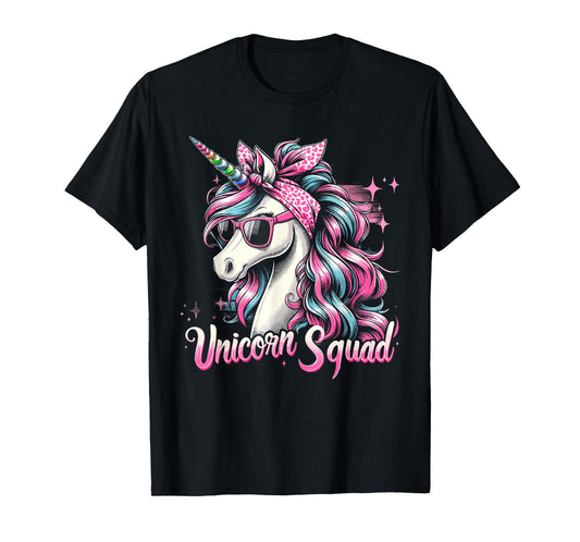 Unicorn Squad - Graceful Unicorn with leopard Bandana T-Shirt