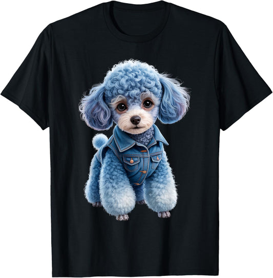 Dog Pattern Denim Patchwork Art Denim Patch Animal Dog T-Shirt