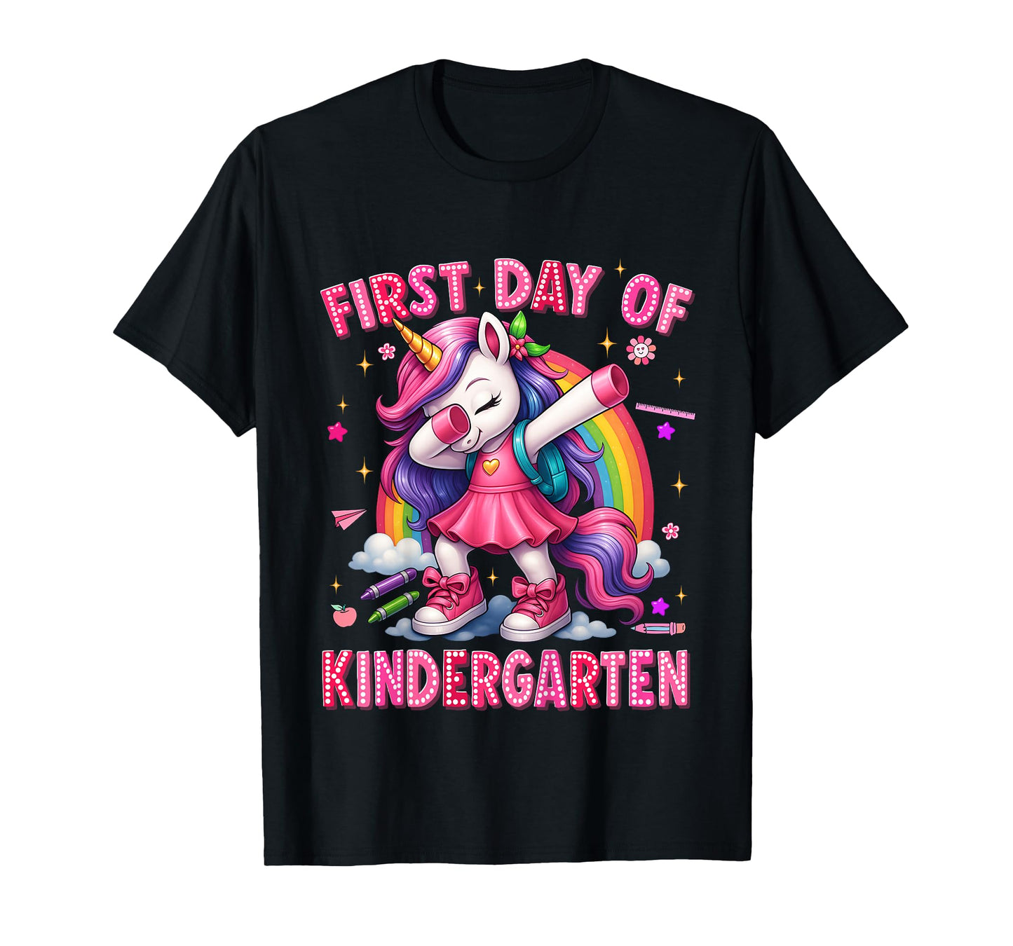 First Day Of Kindergarten Unicorn Back To School Girl Outfit T-Shirt