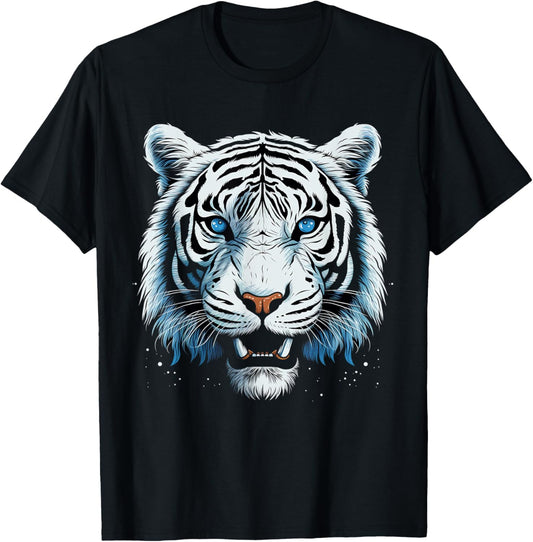 White Tiger Blue Eyes Wild Cat Animal T-Shirt
