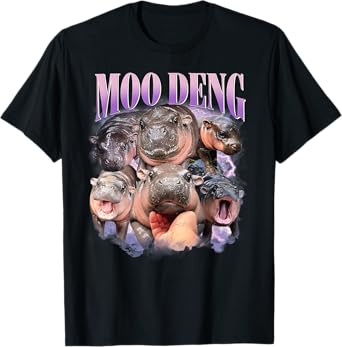 Funny Moo-Deng Baby Pygmy Hippo Cute Zoo For Family Tee T-Shirt