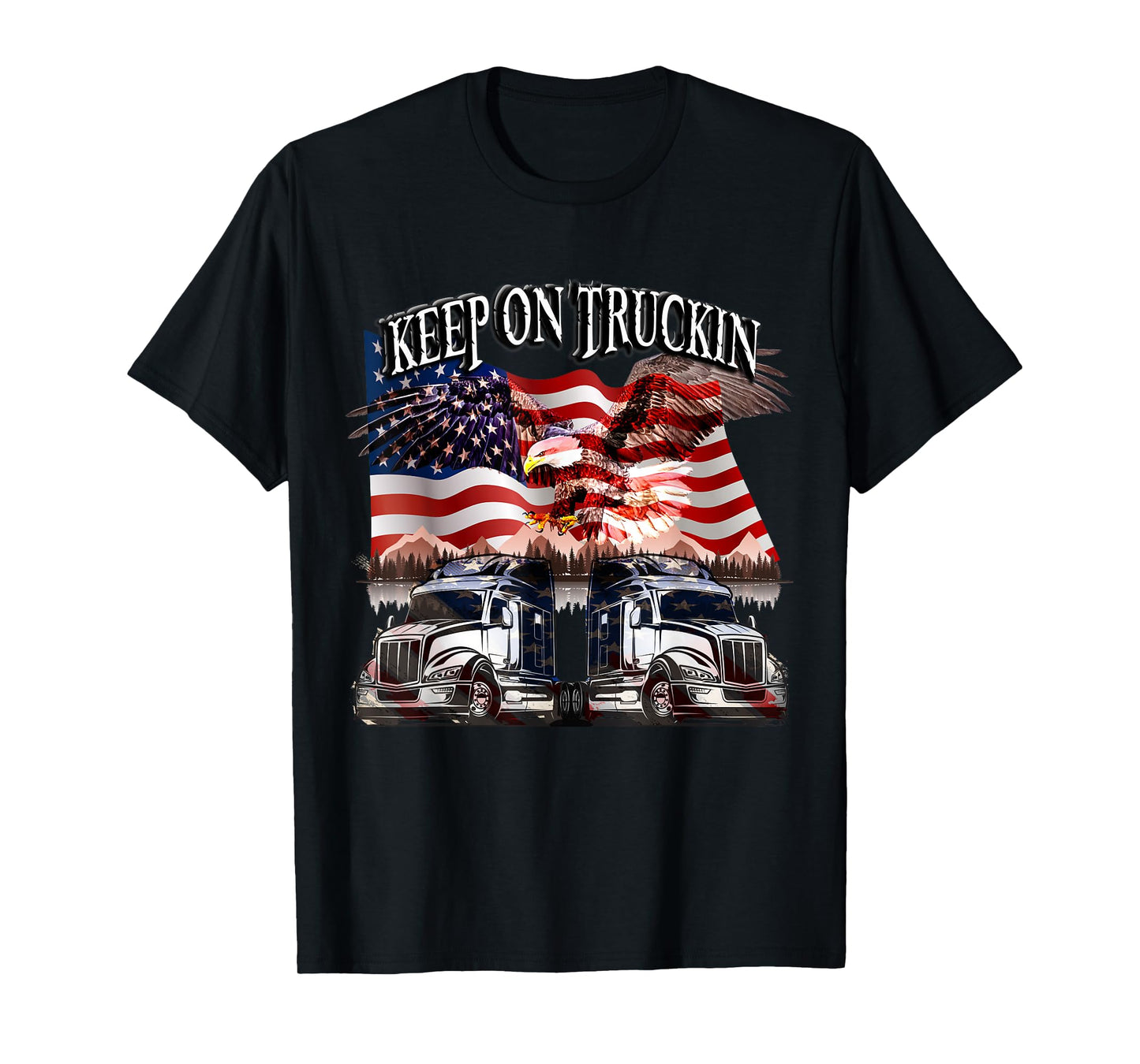 Keep on Truckin. Eagle USA Flag Design T-Shirt