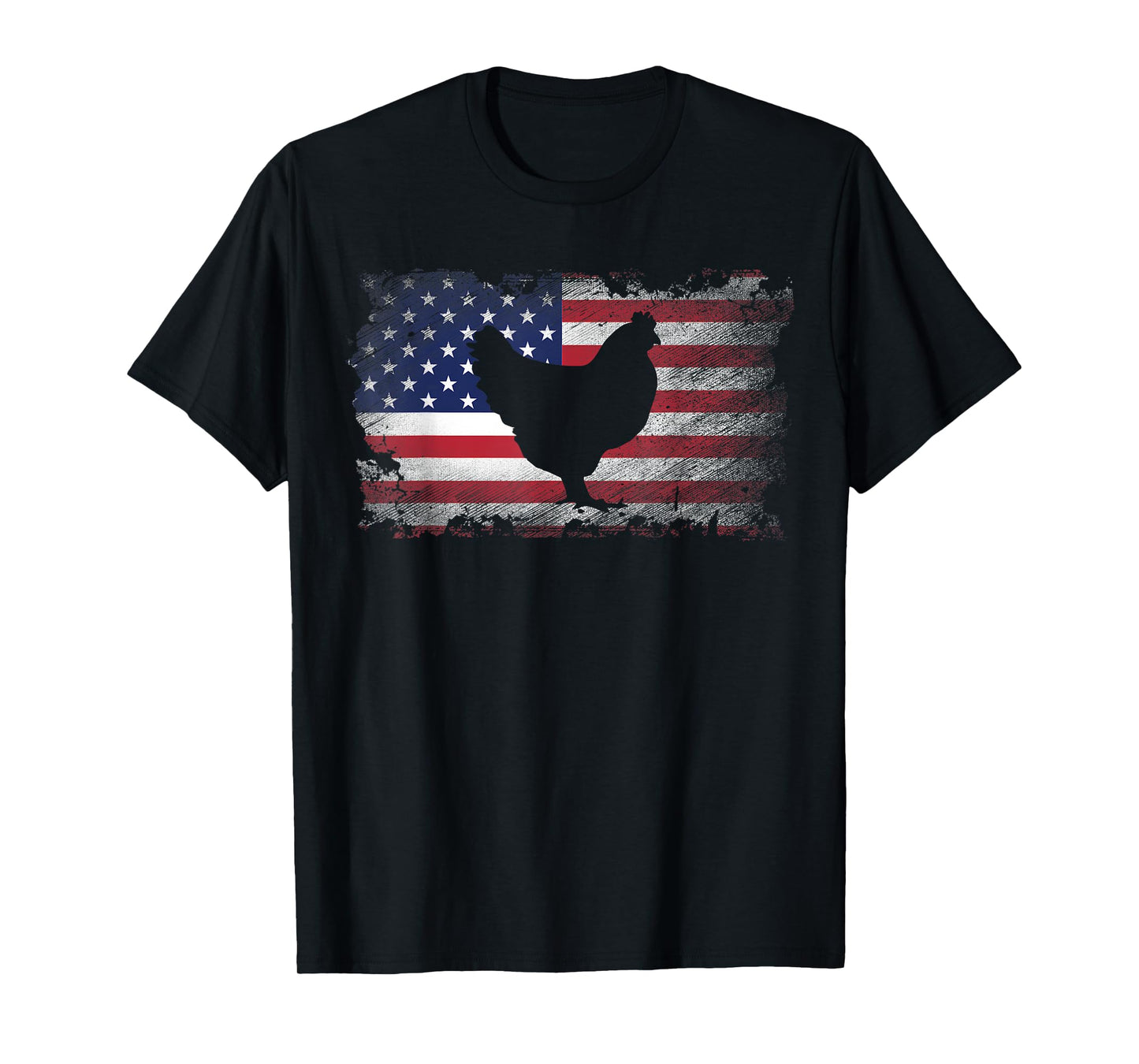 Patriotic Chicken American Flag Cool Chicken Lover Gift Women Kids Men T-Shirt