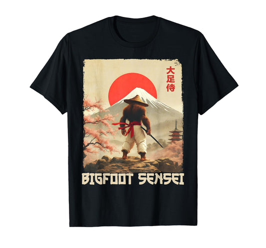 Samurai Bigfoot Sensei Funny Sasquatch Japanese Art Graphic T-Shirt