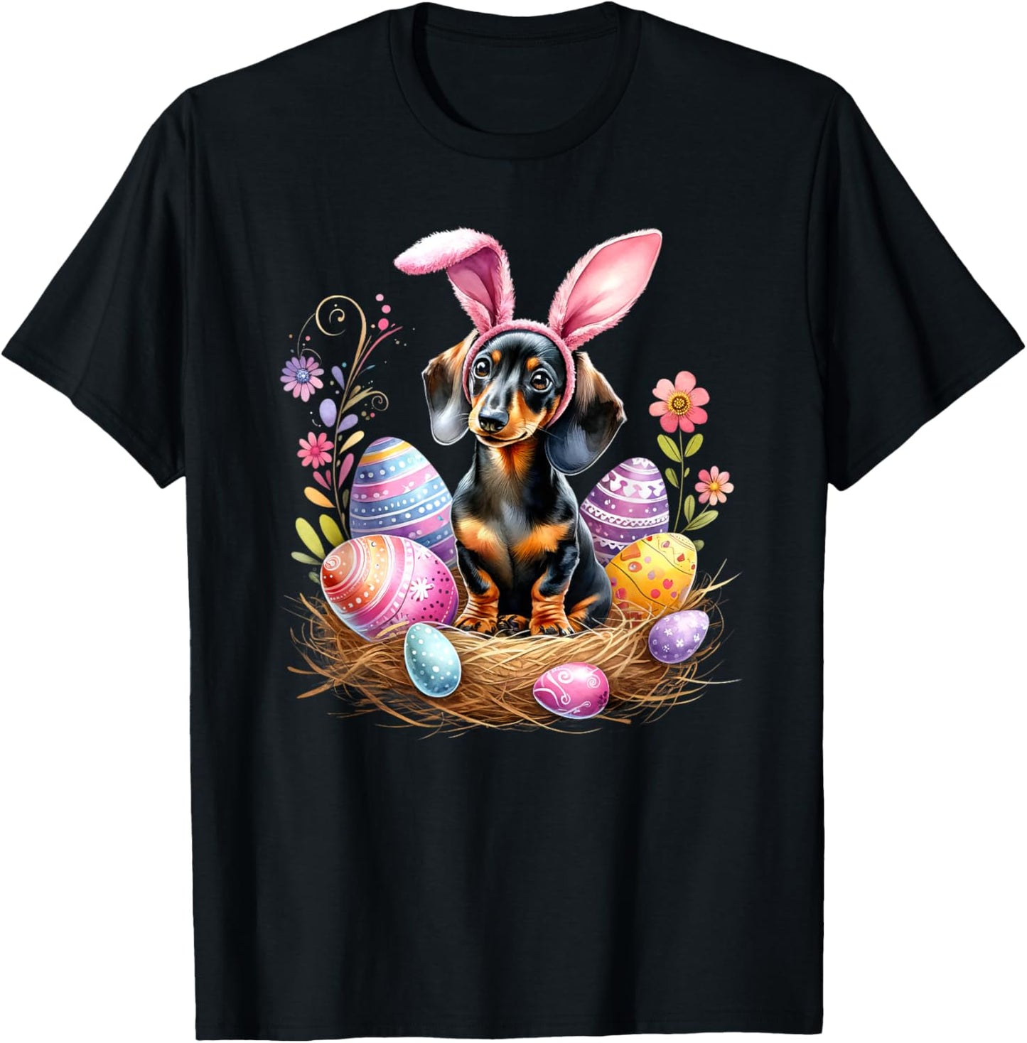 Dachshund Dog Bunny Ears Easter Day T-Shirt