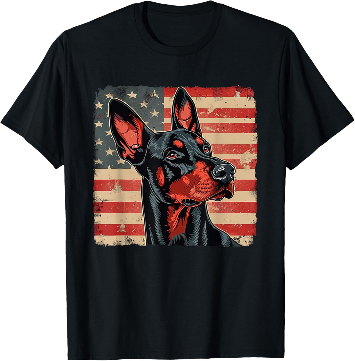 USA Flag Fourth of July Shirt Doberman Pinscher Dog Lovers T-Shirt