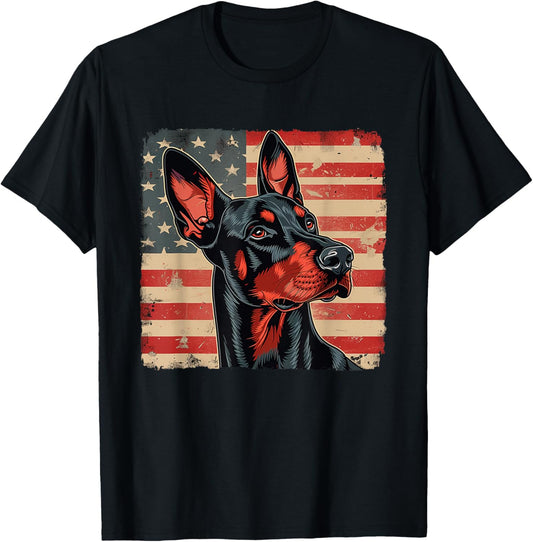 USA Flag Fourth of July Shirt Doberman Pinscher Dog Lovers T-Shirt
