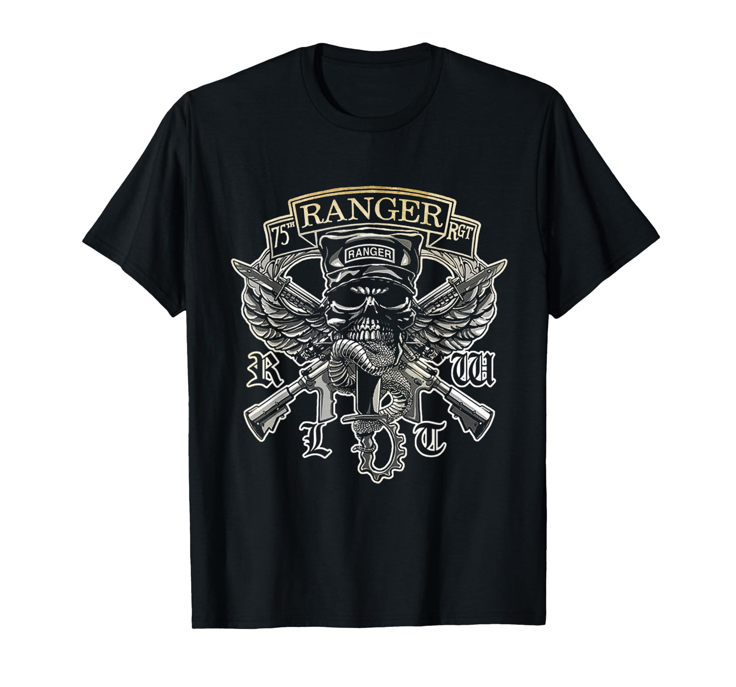 75th Ranger Regiment 95B Skull Patriotic Veterans Day Mens T-Shirt