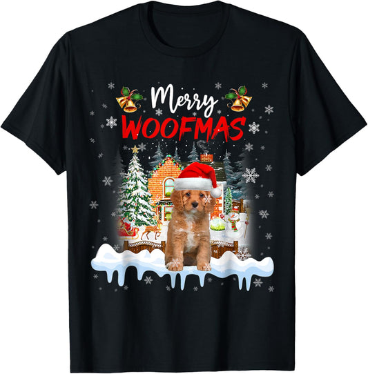 Merry Woofmas Cavapoo Christmas Tree Dog Lover Xmas T-Shirt