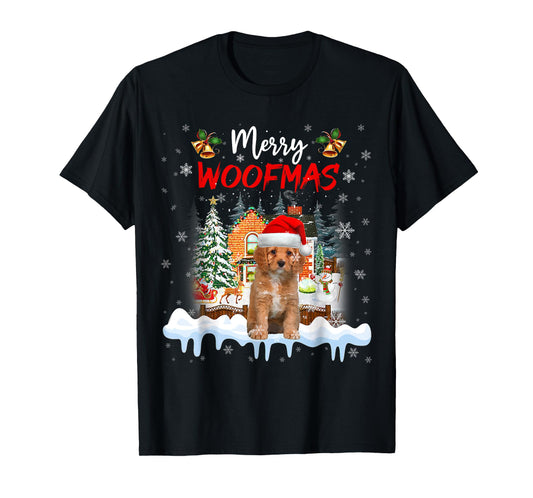 Merry Woofmas Cavapoo Christmas Tree Dog Lover Xmas T-Shirt