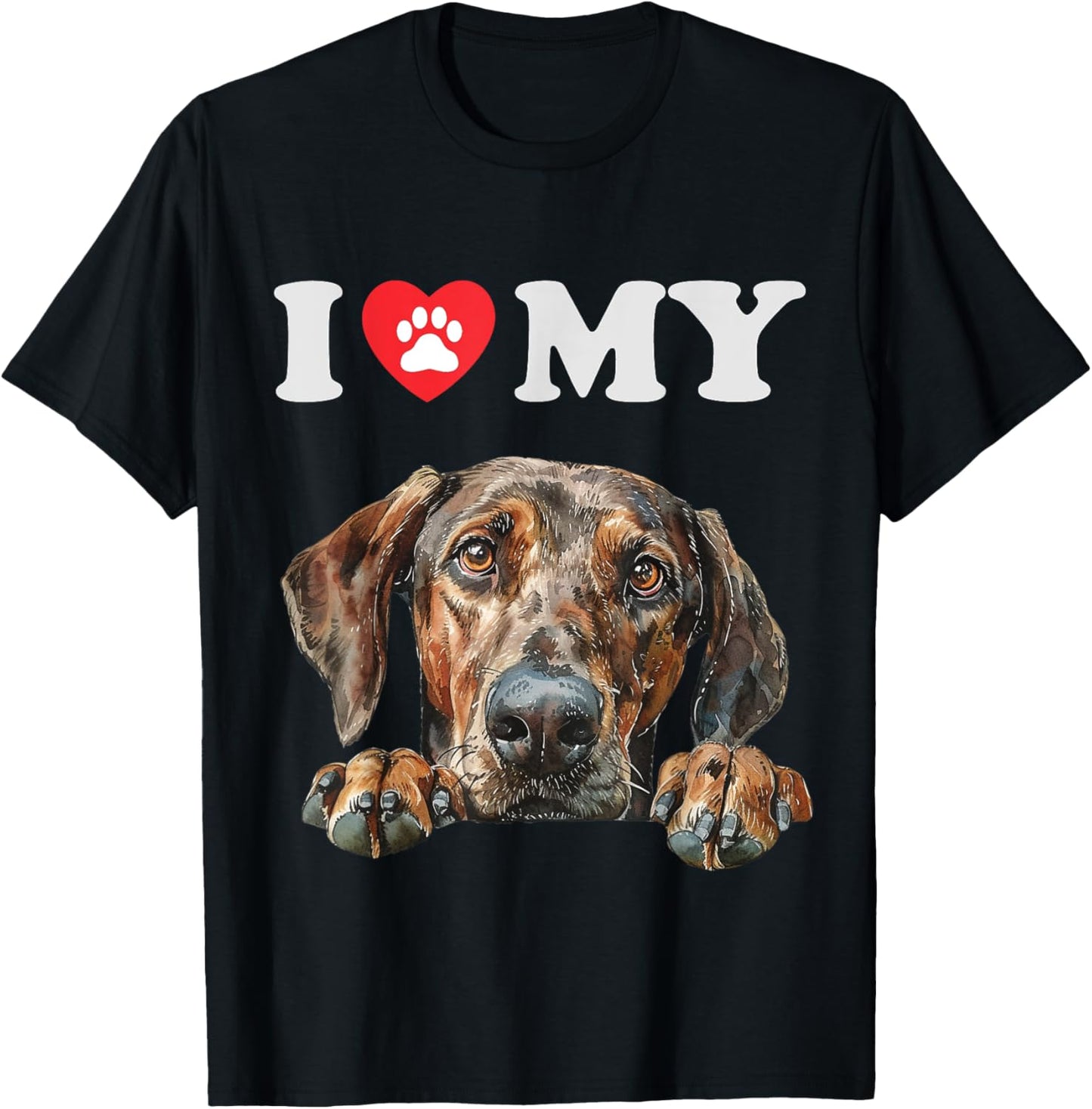 Plott Hound I Heart My Dog Funny Dog Lover T-Shirt