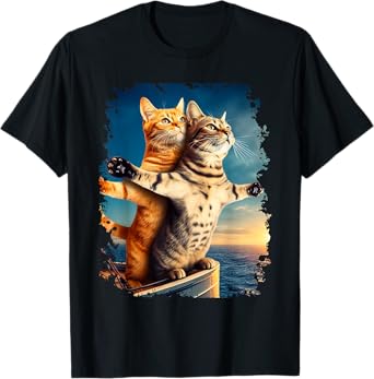 Titanic Meme Shirt for Kids Girls Funny Tee Cat Titanic T-Shirt