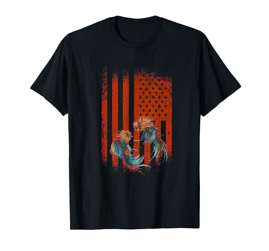 USA American Flag Cockfighter Game Fowl Cockfighting Rooster T-Shirt