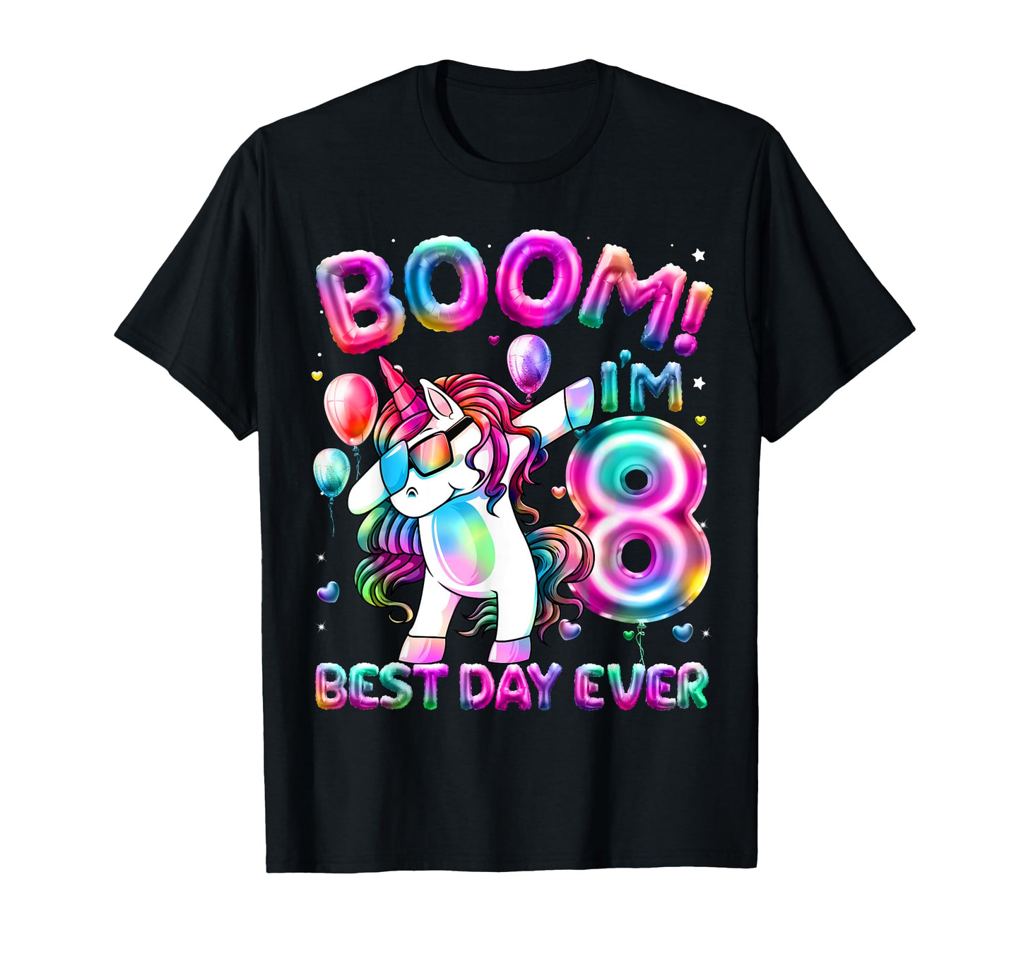 8 Years Old Dabbing Unicorn Gifts 8th Birthday Girl Party T-Shirt