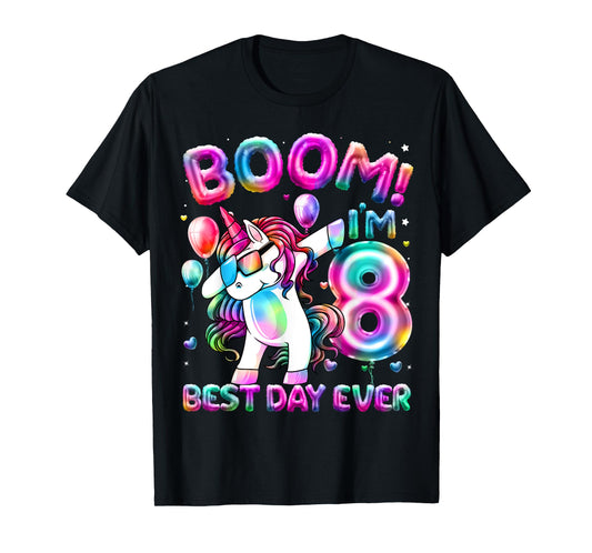 8 Years Old Dabbing Unicorn Gifts 8th Birthday Girl Party T-Shirt