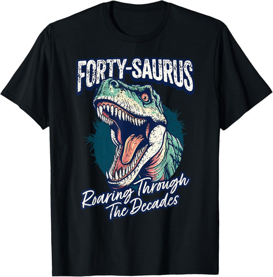 40th Birthday Dinosaur Age 40 Year Old T-Rex 40th Birthday T-Shirt