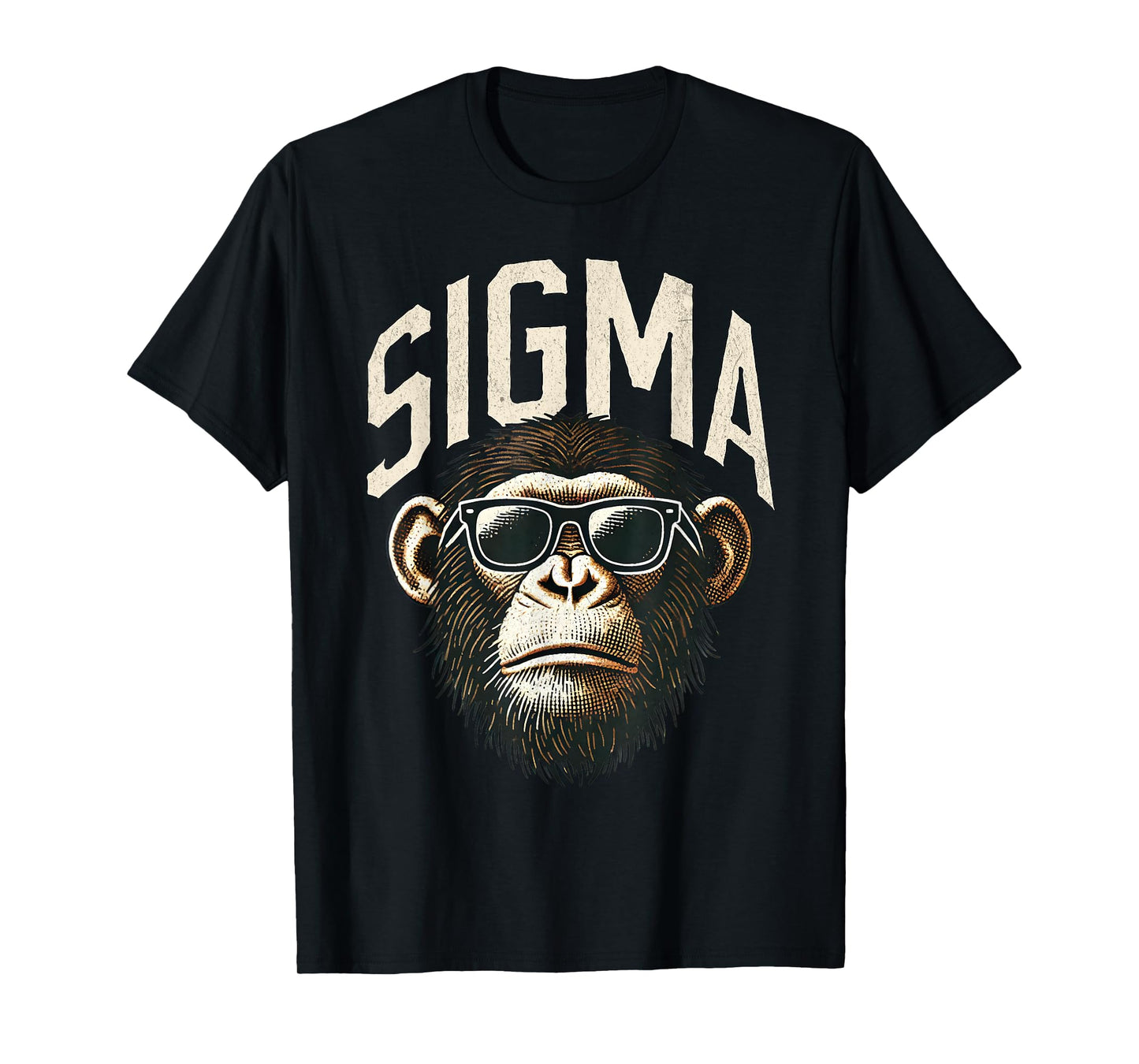 Funny Sigma Monkey Meme Vintage Chimpanzee Kids Boys Teens T-Shirt