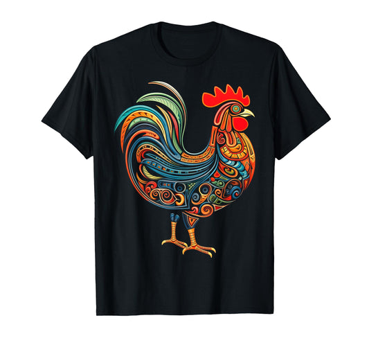 Chicken Mandala Abstract Animal Art Graphic Chicken T-Shirt