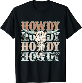 Vintage Howdy Southern Western Girl Country Rodeo Cowgirl T-Shirt