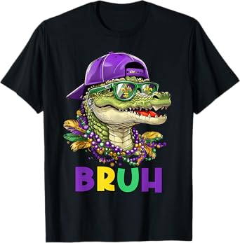 Mardigator Alligator Bruh Mardi Gras Costume Teens Boys Kids T-Shirt