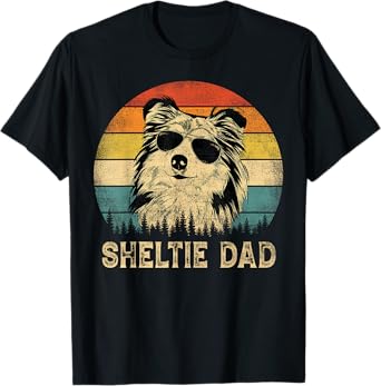 Vintage Sheltie Dad Dog Lovers Father's Day Tee T-Shirt