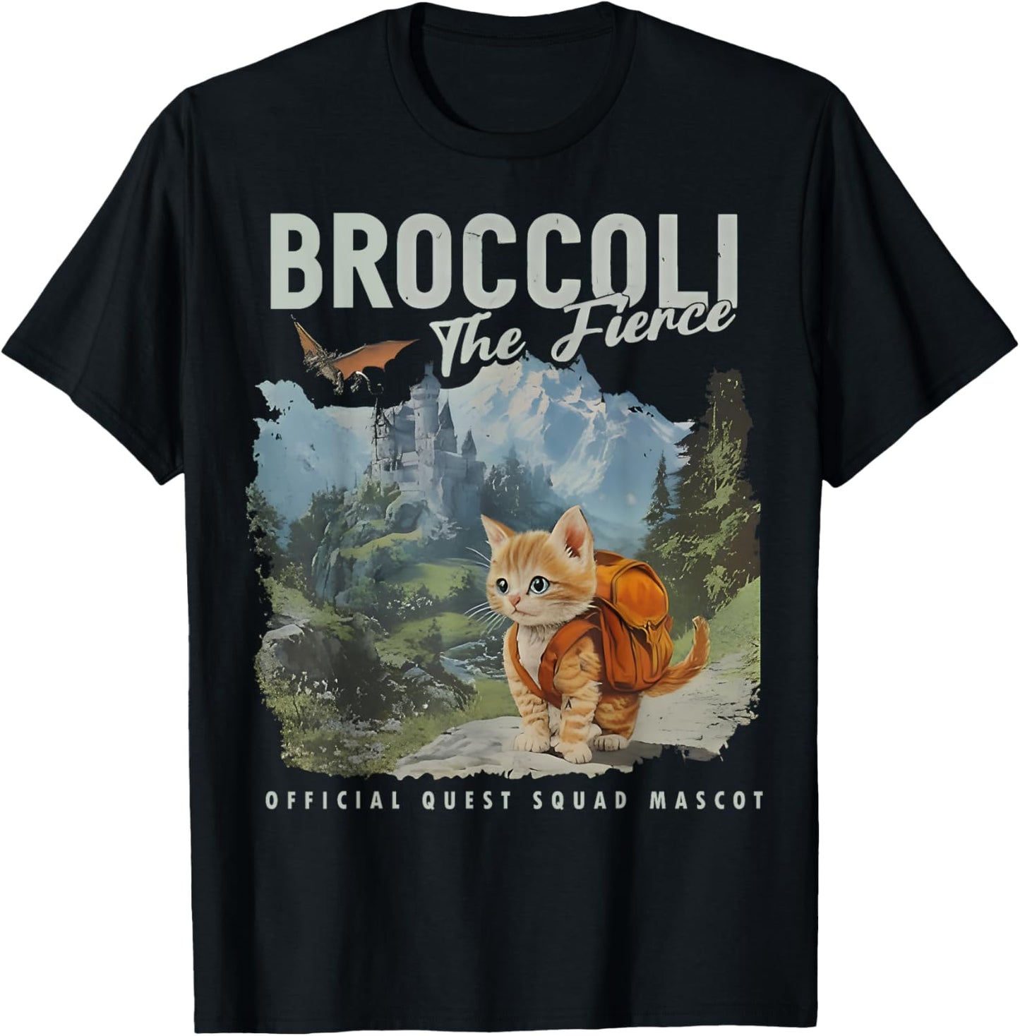 Quest Squad Broccoli Cat Funny Broccoli The Fierce T-Shirt