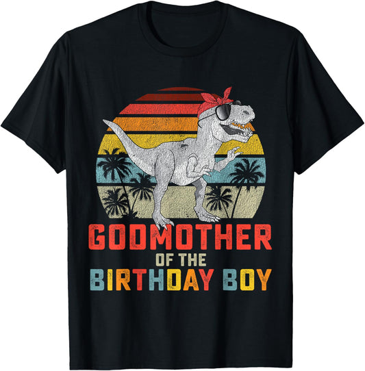 Godmother Dinosaur of the Birthday Boy Matching Family T-Shirt