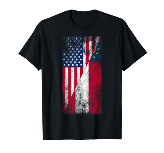 USA & Georgia Flags - American Georgian T-Shirt
