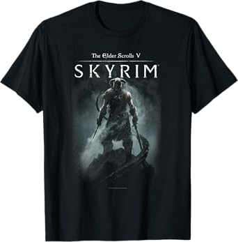 Elder Scrolls Skyrim Dragonborn In Silhouette Video Game T-Shirt