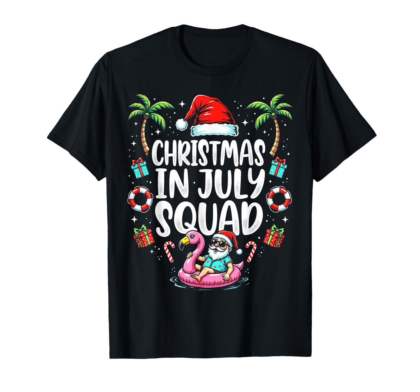 Christmas In July 2025 Squad Summer Beach Vacation Xmas Cool T-Shirt