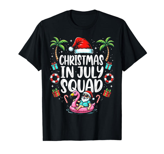 Christmas In July 2025 Squad Summer Beach Vacation Xmas Cool T-Shirt