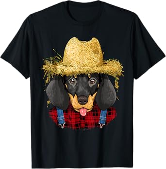 Dachshund Farmer Wiener Sausage Dog Lover T-Shirt for Men Women Kids
