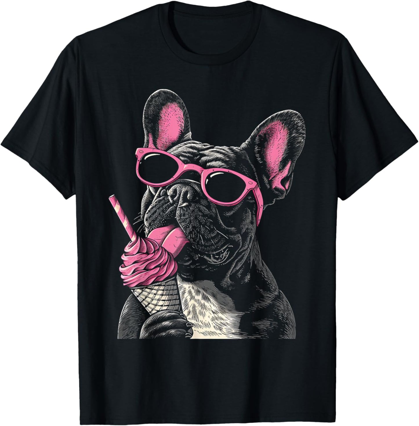 French Bulldog Dog Lover Ice Cream Pup Funny Gift T-Shirt
