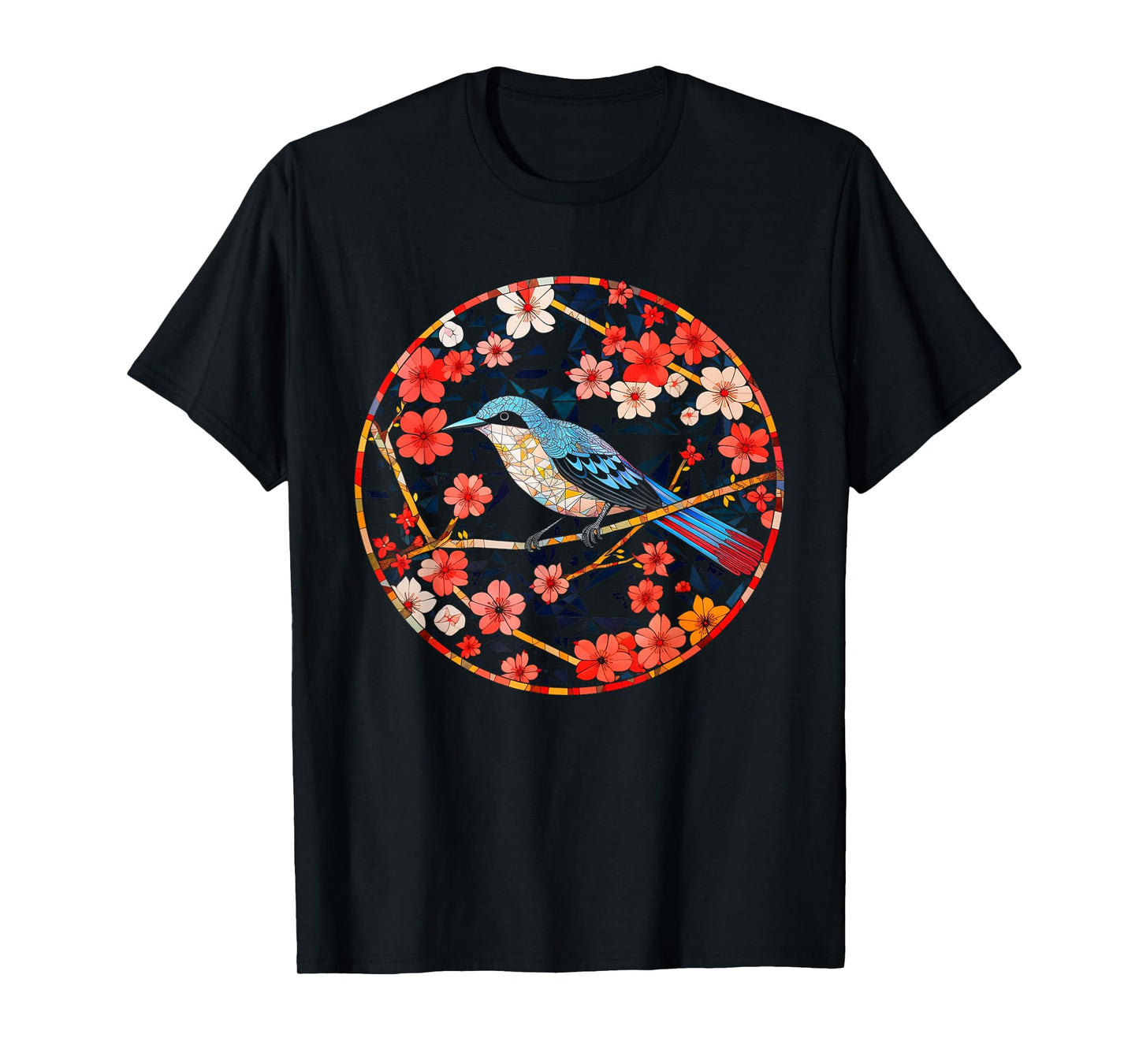 Bird Church Blossom - Bird Motif Art Animal Flowers Bird T-Shirt