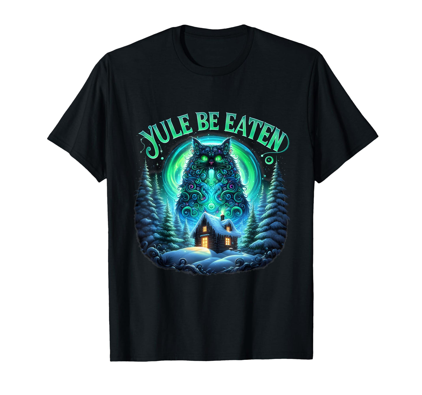 Christmas Cat Yule Be Eaten Yule Jolakotturinn Icelandic T-Shirt for Men Women Kids
