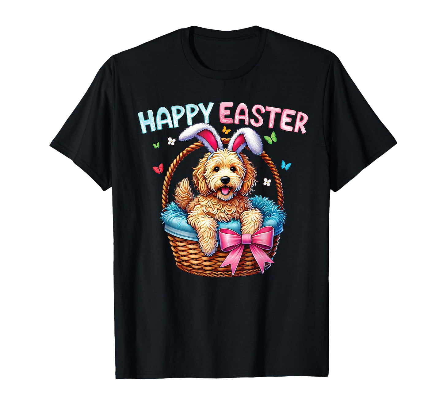Happy Easter Day Golden Doodle Dog Lovers Easter Bunny Women T-Shirt