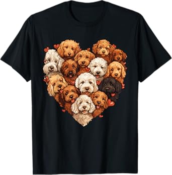 Doodle Heart-shaped Cute Goldendoodle Dog Lover Valentines T-Shirt