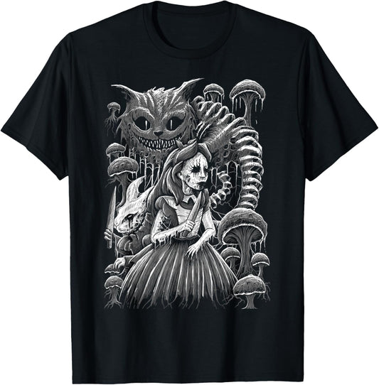Alice In Wonderland Cheshire Cat Murderland Malice Rabbit T-Shirt