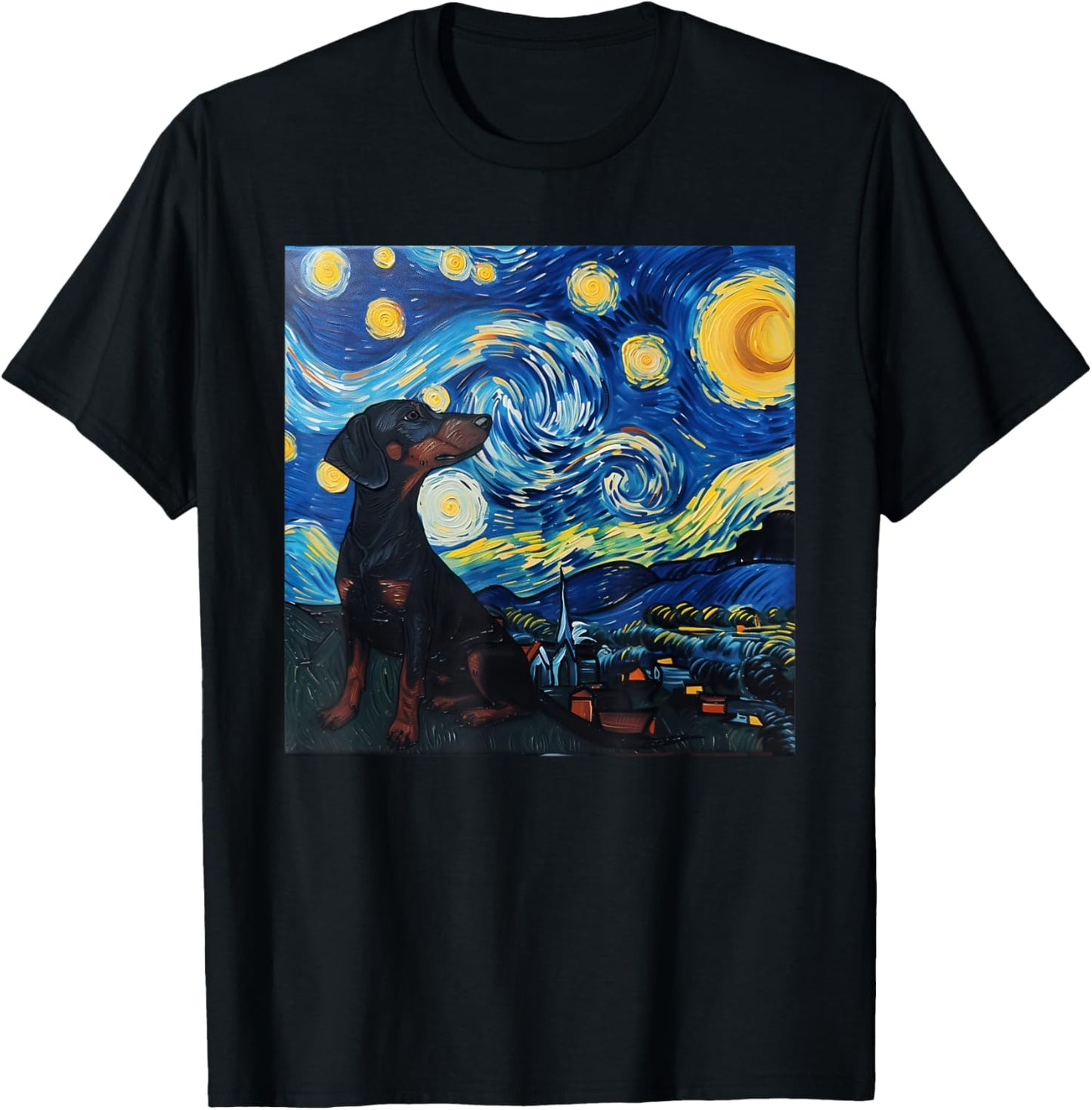 Dachshund Dog Van Gogh Starry Night T-Shirt