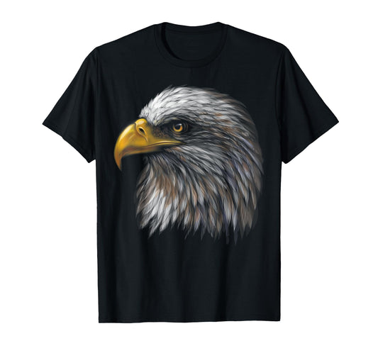 cute bald eagle head black art for lovers eagles birds T-Shirt
