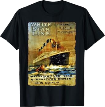 Titanic shirt for kids Sailing Ship Cruise Vintage Poster T-Shirt