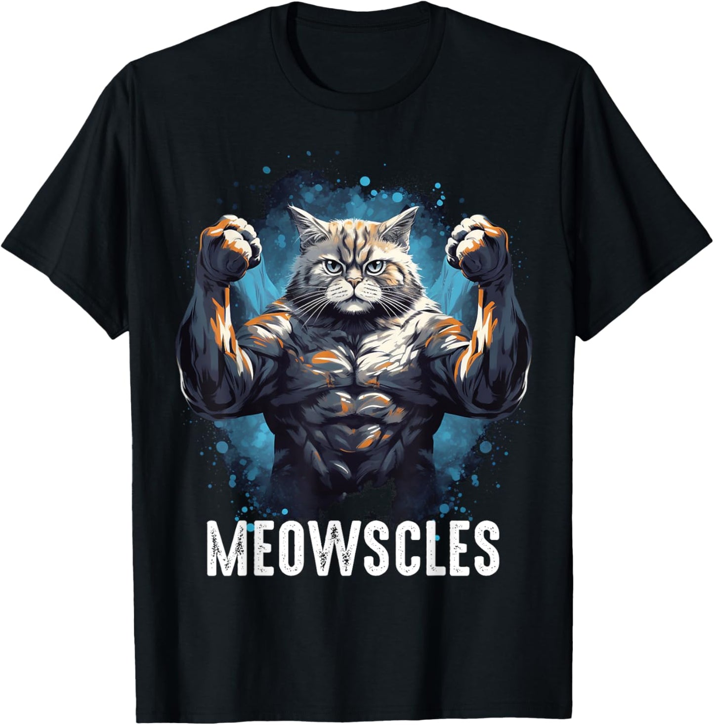 Funny Cat Musculation for Men Gym Weight lifting Cats Lovers T-Shirt