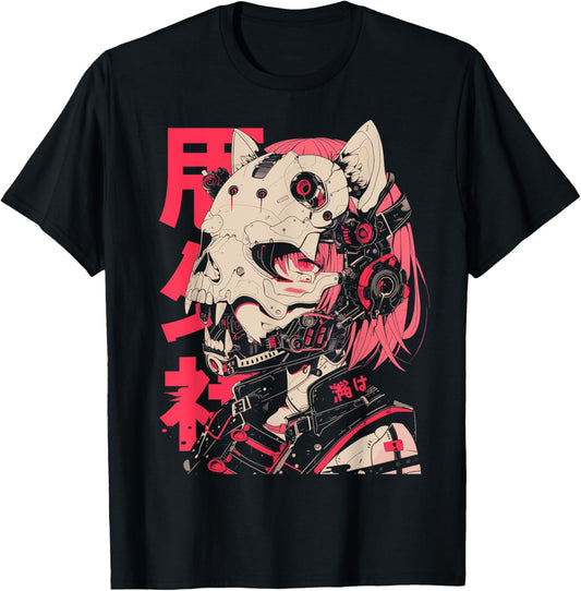 Techwear Harajuku Cat Girl T-Shirt