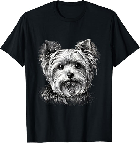 Yorkie Dog Face Illustration for Dog Lovers T-Shirt