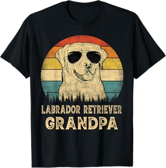 Vintage Labrador Retriever Grandpa Dog Lovers Father's Day T-Shirt for Men Women
