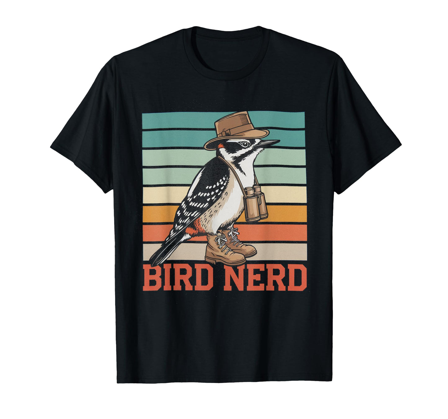 Bird Nerd Downy Woodpecker Birdwatching Birding T-Shirt